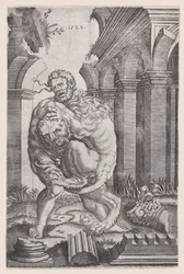Ercole che strangola il leone di Nemea