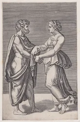 Uomo e donna che si tengono per mano, 1516-17