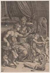 Venere e Vulcano circondati da Cupidi, datato 1530