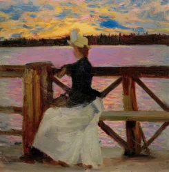 Marie Gallén sul ponte di Kuhmoniemi