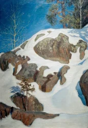 Rocce innevate vicino a Kalela