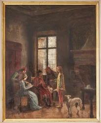 Nicolò Biondo mostra la sua collezione di cappelli ad Alberto Pio