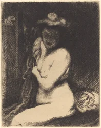 Donna alla toilette