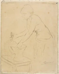 Donna alla toilette