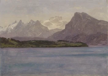 Alaskan Coast Range, 1889 circa (olio su carta montato su cartoncino)