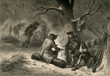 Le truppe americane a Valley Forge, 1877