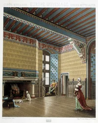 Interno di una dimora signorile nel Medioevo - in “Il costume storico” di Racinet