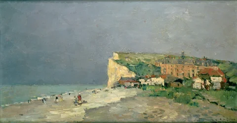 La Spiaggia di Puys-sous-Dieppe, Cielo di Tempesta, c.1880