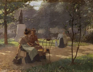 Due giovani ragazze nel parco