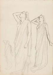 Aino Ackté come Alcestis, tre bozzetti