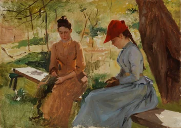 Ragazze che intrecciano ghirlande - le sorelle dell