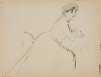 Donna seduta, profilo