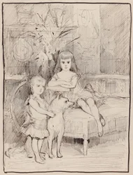 Studio di ritratto per Michail e Ksenija, figli dello zar Alessandro III