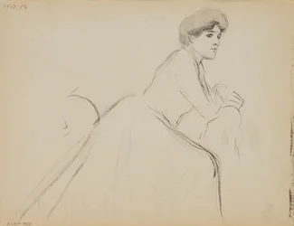 Donna seduta, profilo
