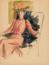Donna seduta con cappello