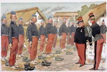 La rivista dei piedi - in "Album militare" di Albert Guillaume (1873-1942), ca. 1900