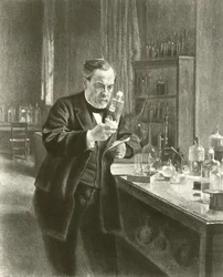 Il dottor Louis Pasteur nel suo laboratorio