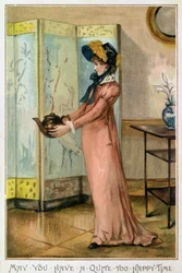 Ti auguro un tempo troppo felice, Cartolina di Natale vittoriana, pubblicata da Hildesheimer und Faulkner, Londra, c.1880