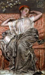 Studio di una figura drappeggiata