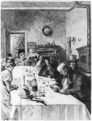 La pensione Vauquer, illustrazione da «Papà Goriot» di Honoré de Balzac (1799-1850), 1900