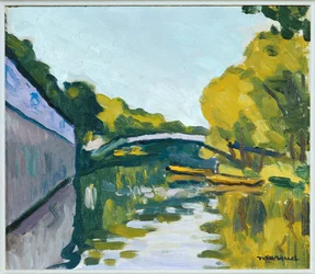 Canale alla periferia di Parigi (dipinto su tela)