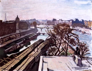 Vista della Senna e del Monumento a Enrico IV, c1906