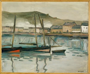il porto di Fecamp, Normandia (olio su tela)
