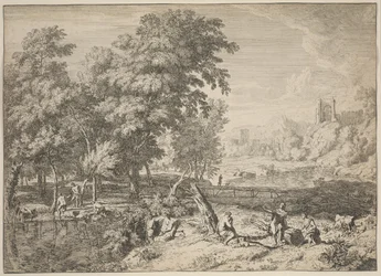 Paesaggio con bagnanti