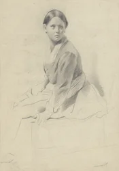 Giovane donna seduta