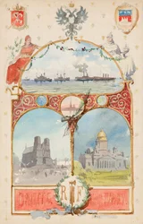 Illustrazione dalla città di San Pietroburgo alla città di Parigi