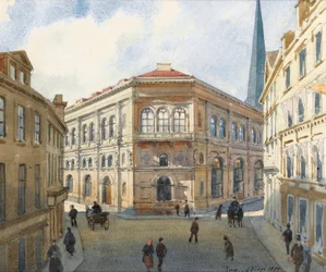 Veduta della Borsa di Riga in Lettonia (acquarello di Albert Benois)