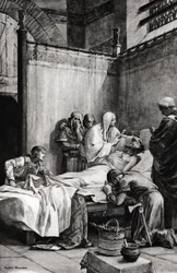 Morte di Clodoveo I dei Franchi a Parigi il 27 novembre 511 - Morte di Clodoveo - disegno di Albert Maignan (1845-1908)