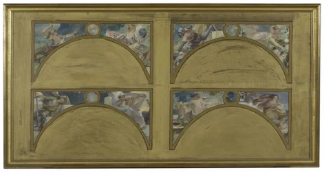 Bozzetto per il Salon des Lettres al Municipio di Parigi: le grandi opere letterarie (La Chanson de Roland, Il Misantropo, Eviradnus, Mimi Pinson, Il Cid, Fedra, Pantagruel, La Cicala), circa 1890