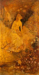 Pannello per uno schermo: Donna con cervo
