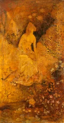 Pannello per uno schermo: Donna con un cervo