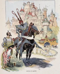 Arrivo nella capitale - in "I viaggi di Gulliver" di Swift, ill. da Robida