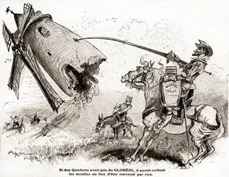 Don Chisciotte per una pubblicità del fortificante Globeol, circa 1916 (illustrazione)