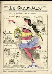 Illustrazione di Albert Robida (1848-1926) per la copertina di La Caricature (1880)