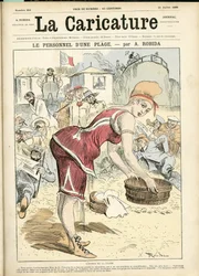 Illustrazione di Albert Robida (1848-1926) per la copertina di La Caricature (1880)