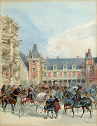 La corte di Francesco I al castello reale di Blois, prima del 1524