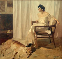Dama con levriero