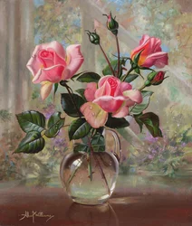 Madame Butterfly Rose in un Vaso di Vetro