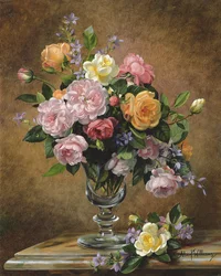 Rose in un vaso di vetro