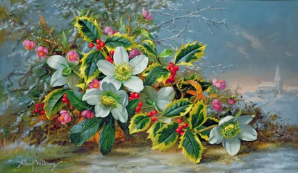 Rose invernali in un paesaggio