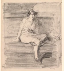 Senza titolo (Giovane donna seduta)