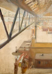 Veduta di una stazione ferroviaria, c.1900