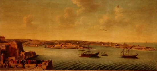 Veduta di La Valletta con navi dell