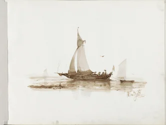 Nave a vela con figure sull