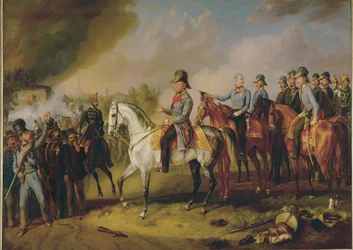 Il feldmaresciallo Johann Joseph Wenzel Radetzky e il suo stato maggiore davanti a Milano ... (dipinto su tela)