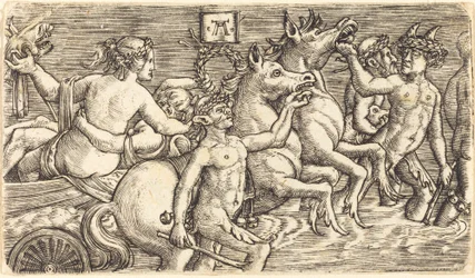 Amanti guidati da dei marini in trionfo
